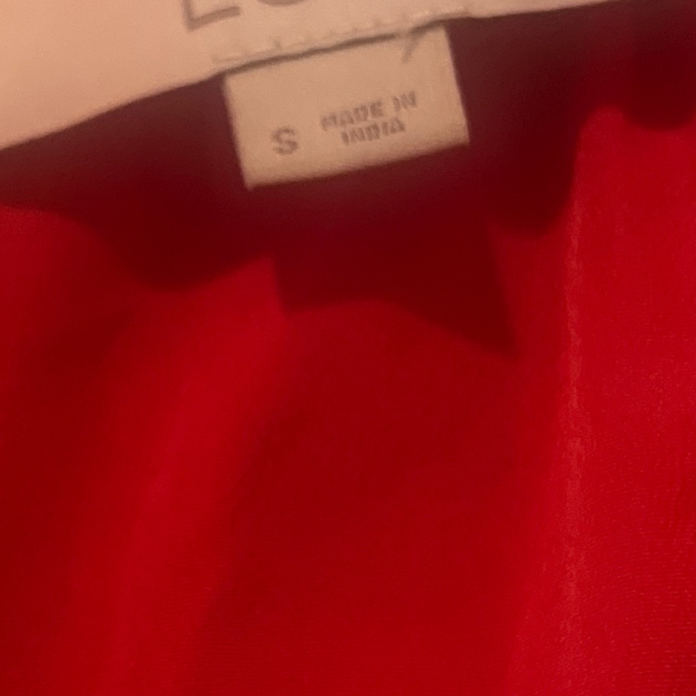 Ann Taylor loft dress. Predominantly red with stripes. Lined. Drop waist stitch - Picture 3 of 3